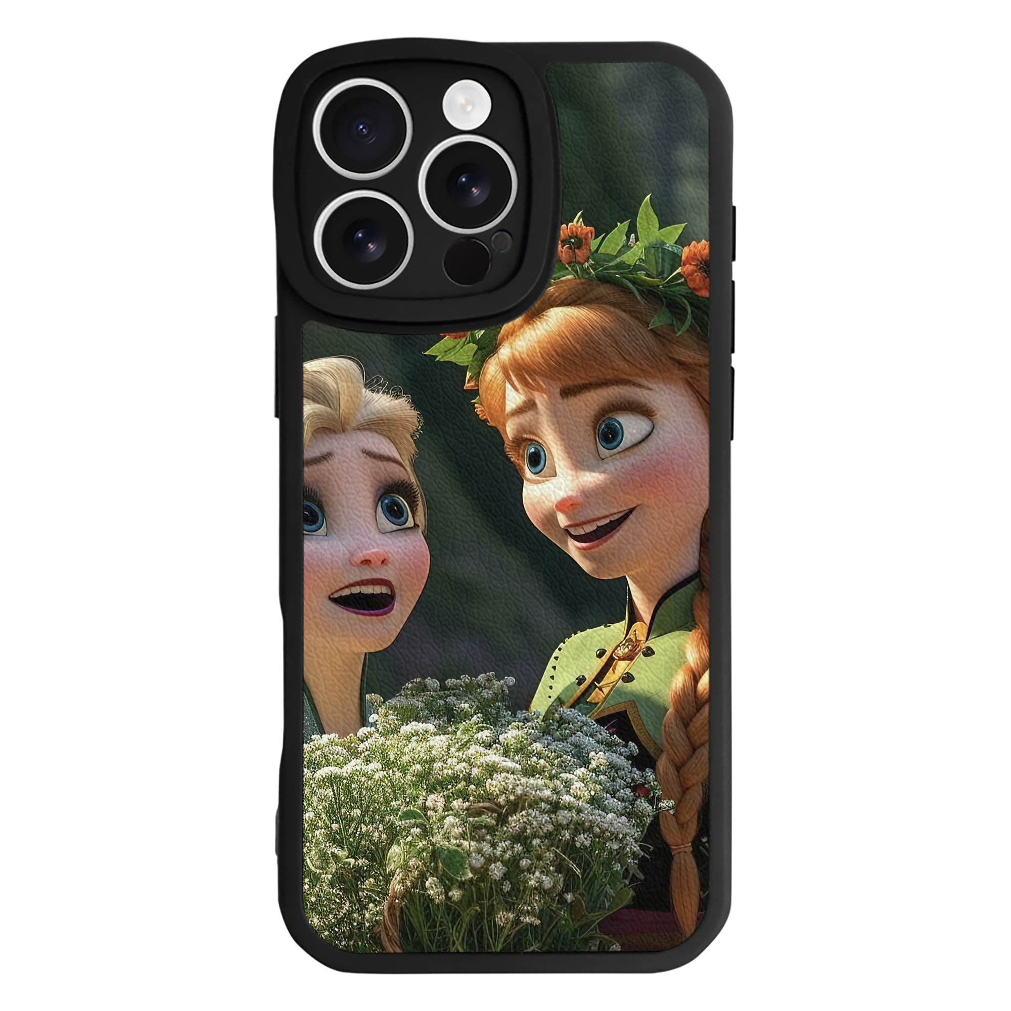 （画像用） アナと雪の女王 アンナ エルサ Frozen Anna Elsa 【iPhone 16シリーズ対応】シリコンスマホケース（レザー調） 材質：シリコン